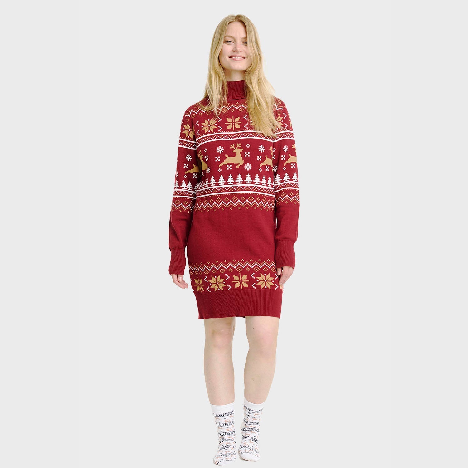 Turtleneck Christmas Dress β Women